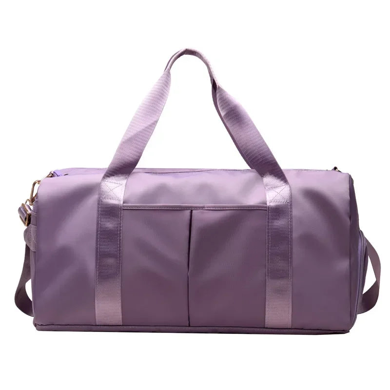 Outdoor Waterproof Nylon Sports Gym Bags Men Women Training Fitness Travel Handbag Yoga Mat Sport Bag with Shoes Compartment
